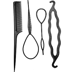 Bộ dụng cụ làm tóc 4 món tiện lợi (đen)