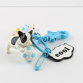 Móc Khóa Bull Xanh Ôm Bóng