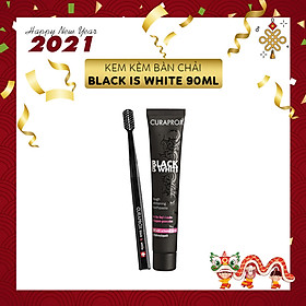Bộ bàn chải và kem đánh răng Black is White 90ml