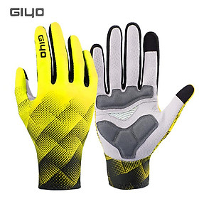 Boodun Nhiệt Lycra Thu Đông Đi Xe Đạp Full Ngón Luvas De Bicicletas Thể Thao MTB Cảm Ứng Màn Hình Dài Găng Tay Hở Ngón - L