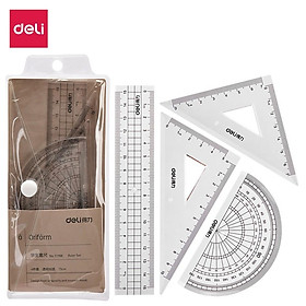 Bộ dụng cụ eke thước đo độ học sinh Deli - 1 bộ - 71988
