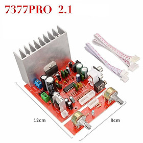 Mạch khuếch đại công suất 2.1 công suất 50W x 3 dùng IC TDA 7377 nguồn 12V