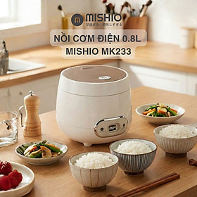 Nồi Cơm Điện Mishio MK233 size 0.8L nấu cơm ngon - Hàng chính hãng
