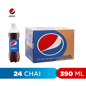 Hình ảnh Thùng 24 Chai Nước Ngọt Có Gas Pepsi (390ml / Chai)