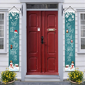 1 Pair Merry Christmas Banners 2020 Christmas Decoration for Home Door Ornaments