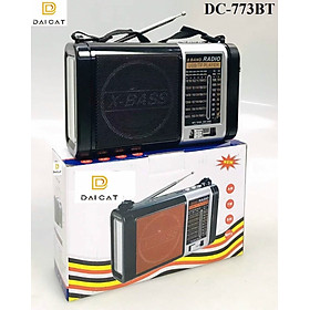 Đài RadioFM 8 BAND Radio DC-773BT, có hỗ trợ bluetooth thẻ nhớ TF và USB có đèn pin thiết kế sang trọng-Hàng Chính Hãng - ĐEN