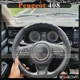 Bọc vô lăng xe Peugeot 408 Da Cao Cấp Lót Cao su non Chống trượt tay