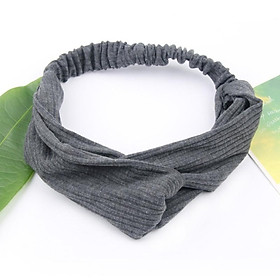 Băng đô turban cài tóc nữ màu vải thun TB03