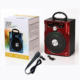 Loa bluetooth karaoke di động P88, P89 cầm tay + Tặng kèm micro có dây