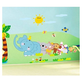 DECAL DÁN TƯỜNG VƯỜN THÚ 14 BINBIN EB88