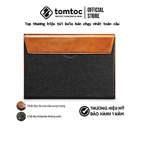 Túi chống sốc Tomtoc Premium Leather For Macbook ProAir M1 131516Inch Gray - Hàng chính hãng - 16 inch