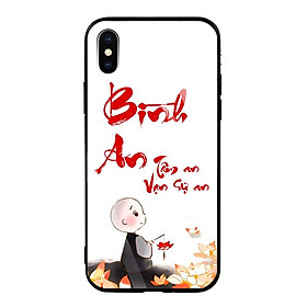 Ốp Lưng Kính Cường Lực cho điện thoại Iphone X / XS - 03005 7933 BINHAN01 - in chữ thư pháp Bình An - Hàng Chính Hãng