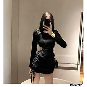 Đầm tay dài rút tà hở eo sexy