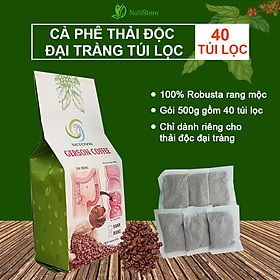 Cà Phê Thải Độc Đại Tràng Enema 100% Cà Phê Robusta Rang Mộc (Gói 500gr Gồm 40 Túi Lọc) Chuyên Dùng Cho Thải Độc Đại Tràng, Thải Gộc Gan...