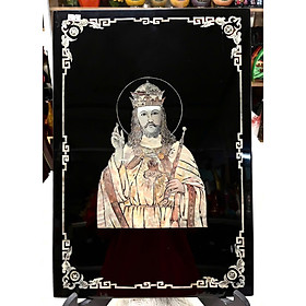 Mua Tranh sơn mài chúa Giêsu cẩn ốc xà cừ cao cấp  ốc chìm  hàng xuất khẩu size 34x49 cm treo tường  trang trí nhà cửa  văn