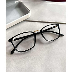 Kính mắt thời trang gọng nhựa dẻo dáng chữ nhật cho nam nữ + Tặng phụ kiện hộp đựng, khăn lau