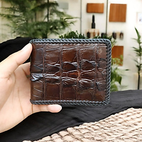 Ví Da Cá Sấu Vây Đuôi 2 mặt Rất Đẹp! ĐAN VIỀN THỦ CÔNG VÔ CÙNG CHẮC CHẮN