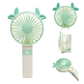 Quạt Mini Cầm Tay Cao Cấp Có Thể Gấp Tiện Dụng, Fan 2 Tốc Độ Gió Kèm Usb Cắm Sạc Hình Sừng Nai