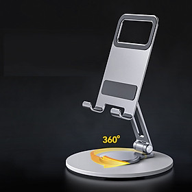 Giá đỡ điện thoại xoay 360 đa năng để bàn bằng kim loại nhôm