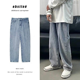 QUẦN JEAN NAM - BAGGY JEANS TRƠN ỐNG RỘNG UNISEX - Jean dày Phong Cách