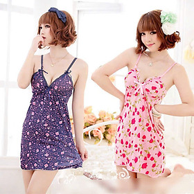 Đầm ngủ 2 dây gợi cảm dễ thương , ( dưới 50kg ) vải voan mềm mại, mang lại cảm giác mát mẻ và dễ chịu , giao màu ngẫu nhiên 