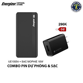 Mua Combo pin dự phòng Energizer 10000mAh UE10054 + Cốc sạc Mophie 10W - Hàng chính hãng