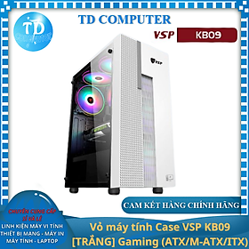 Mua Vỏ máy tính Case VSP KB09  TRẮNG  Gaming (ATX/M-ATX/ITX) Kính cường lực (Không kèm FAN) - Hàng chính hãng VSP phân phối