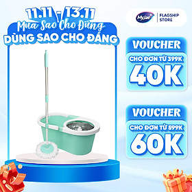 Bộ Lau Nhà MyJae Sợi Microfiber Xoay 360 Độ Thông Minh, Lau Sạch Nhanh Khô 134cm