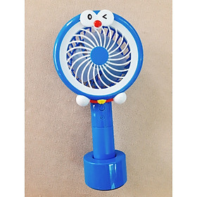 Mua QUẠT SẠC ĐIỆN CẦM TAY- HÌNH DOREMON XANH - CÓ ĐÈN LED