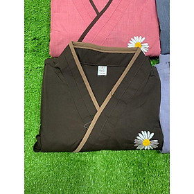 đồ lam đi chùa đơn giản cho nữ, thời trang phật giáo, xéo cột dây thêu hoa cúc