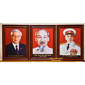 Bộ ảnh chân dung Bác Hồ -Bác Giáp - Bác Trọng