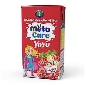 Thùng sữa uống dinh dưỡng vị chua Nutricare Metacare Yoyo Hương dâu (110ml x 48 hộp)