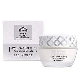 Hình ảnh Kem Dưỡng Trắng Da Và Tái Tạo Da Tinh Chất Collagen 3W Clinic Collagen Whitening Cream 60ml - Hàn Quốc Chính Hãng