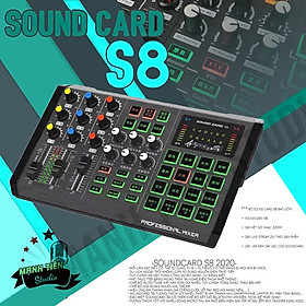 Mua Soundcard S8 K20 - Soundcard thu âm  livestream  karaoke online cực hay - Có bluetooth - Có auto tune  có thể kết hợp cubase - Hàng chính hãng