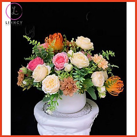 Mua Bình Hoa Lụa Cao Cấp Cao 25-30cm Trang Trí Bàn  Kệ Tủ Nhiều Mẫu
