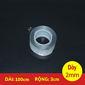 Băng Dính 2 Mặt Đa Năng Keo Trong Suốt Dày 2mm Băng Dính Nano Dán Tường Siêu Dính