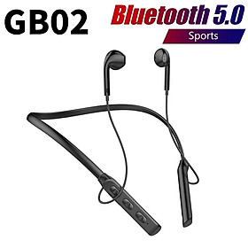 Tai Nghe Bluetooth Không Dây GB02 TWS Đeo Cổ Từ Tính Chống Thấm Nước Phong Cách Thể Thao