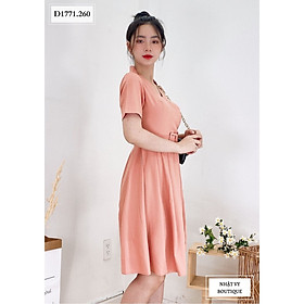 ĐẦM CỔ ĐẮP CHÉO KÈM BELT - D1771