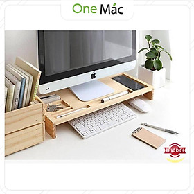 Mua ️ Kệ Gỗ Trang Trí Bàn Làm Việc ️ Bằng Gỗ Thông Tự Nhiên Dùng Để  Kê Màn Hình Máy Tính  iMac  Laptop và Phụ Kiện