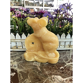 Mua Tượng con Chuột giáp phong thủy đá ngọc hoàng long trang trí phòng khách  bàn làm việc - Cao 20 cm