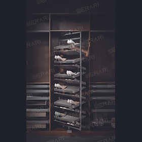 Phụ kiện của tủ áo - Kệ để giày thông minh bề mặt bọc da cao cấp loại 10 tầng mã GW010-10 thương hiệu Gerari