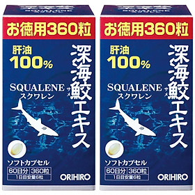Combo 2 hộp Dầu gan cá mập Orihiro Squalene Nhật Bản 360 viên