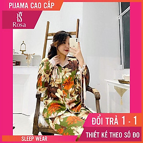 - Set Pijama Lụa Nhật Hoa Cao Cấp - Mã A505