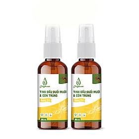 Bộ 2 Bình xịt đuổi muỗi và côn trùng tinh dầu hương hoa 50ml JULYHOUSE