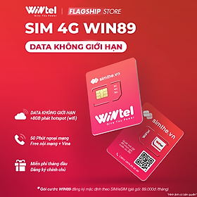 SIM WINTEL WIN89 - Siêu Data 4G Tốc Độ Cao KHÔNG GIỚI HẠN. Tặng 50 Phút Gọi Ngoại Mạng Và 1 Tỷ Phút Gọi Nội Mạng Và VinaPhone Chỉ 89K/Tháng - Hàng Chính Hãng
