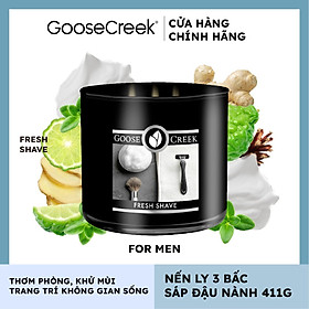 Nến ly 3 bấc sáp đậu nành For Men Goose Creek (411g) - Fresh Shave