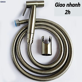 Vòi xịt vệ sinh KG49 cao cấp, xịt nước mạnh rất êm siêu bền chất liệu inoxsus304 - Hàng chính hãng