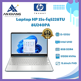 Laptop HP 15s fq5228TU 8U240PA (Core i3 1215U/ 8GB/ 512GB SSD/ Intel UHD Graphics/ 15.6inch Full HD/ Windows 11 Home/ Blue/ Vỏ nhựa) - Hàng Chính Hãng - Bảo Hành 12 Tháng