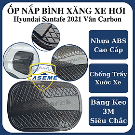 Ốp Nắp Bình Xăng Vân Carbon Dành Cho Xe Hyundai Santafe 2021 Cao Cấp