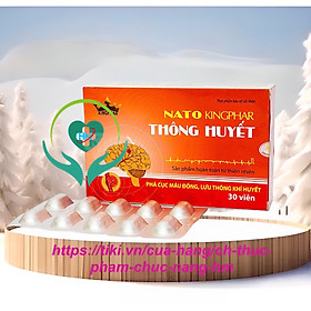 Viên uống Nato thông huyết Kingphar, hộp 30v, tăng cường tuần hoàn, phá cục máu đông 